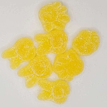 Dolci gommosi a forma di frutta a colori misti con rivestimento di zucchero