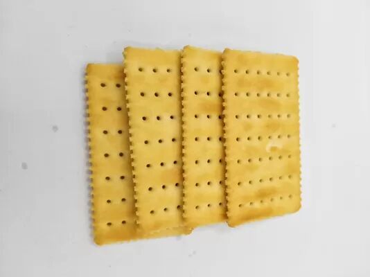 Crackers salati al latte, soda e sale certificati BRC ISO - Snack salato croccante e stratificato senza grassi trans per ufficio e famiglia