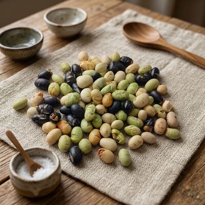 Triple Bean Blend Soya Bean Snacks - Snack a base di fagioli arrosto e misto, leggermente salati e a basso contenuto di olio